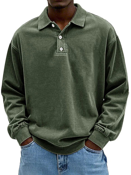 David - Polo Casual de Manga Larga