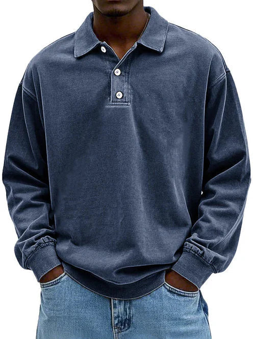 David - Polo Casual de Manga Larga